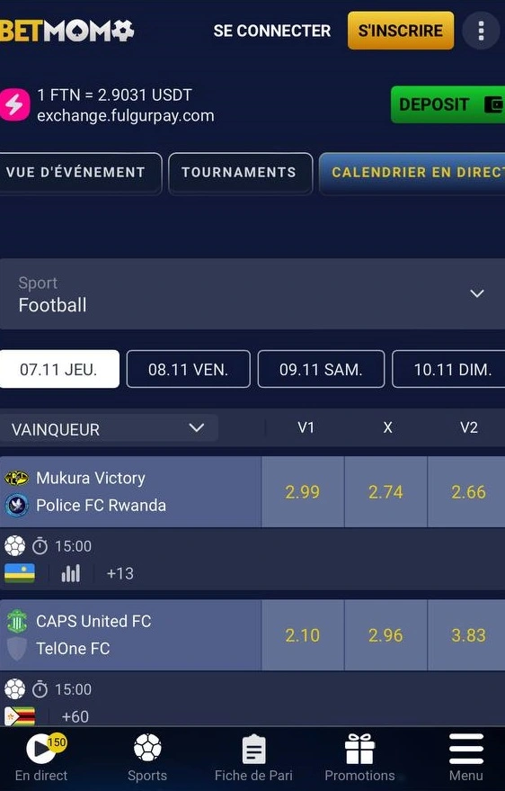 matchs en direct betmomo apk android